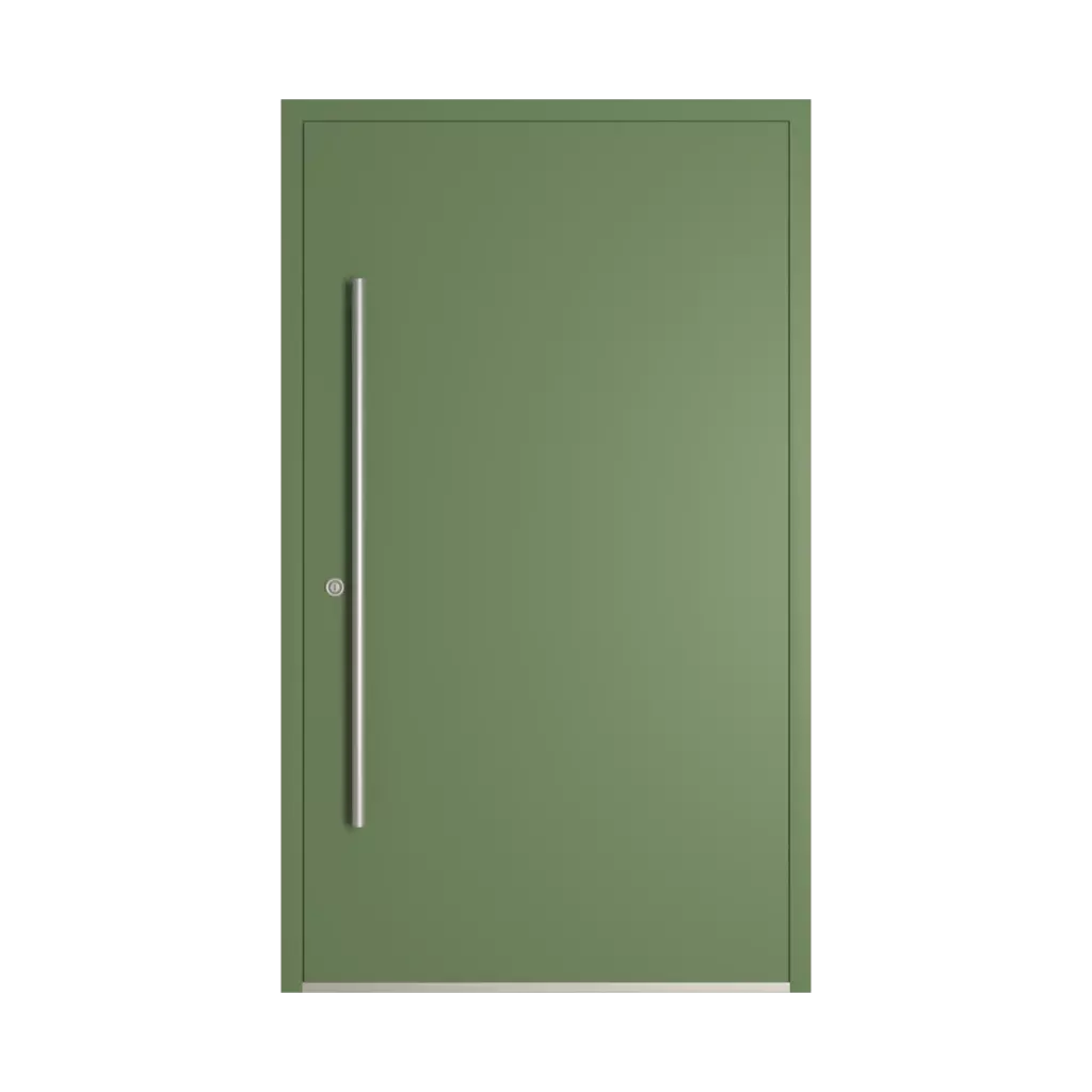 RAL 6011 Reseda green entry-doors models-of-door-fillings dindecor 6132-black  