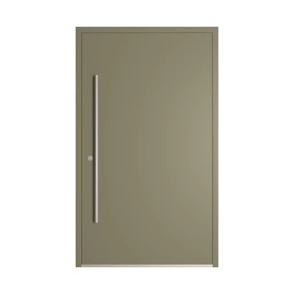 RAL 7002 Olive grey entry-doors models-of-door-fillings dindecor 6132-black  