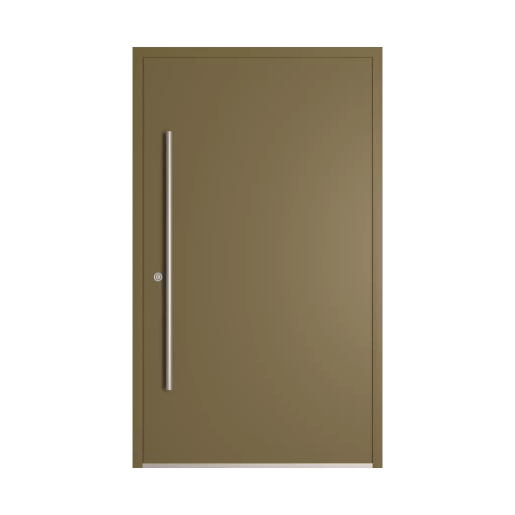 RAL 7008 Khaki grey entry-doors models-of-door-fillings dindecor 6025-pvc  