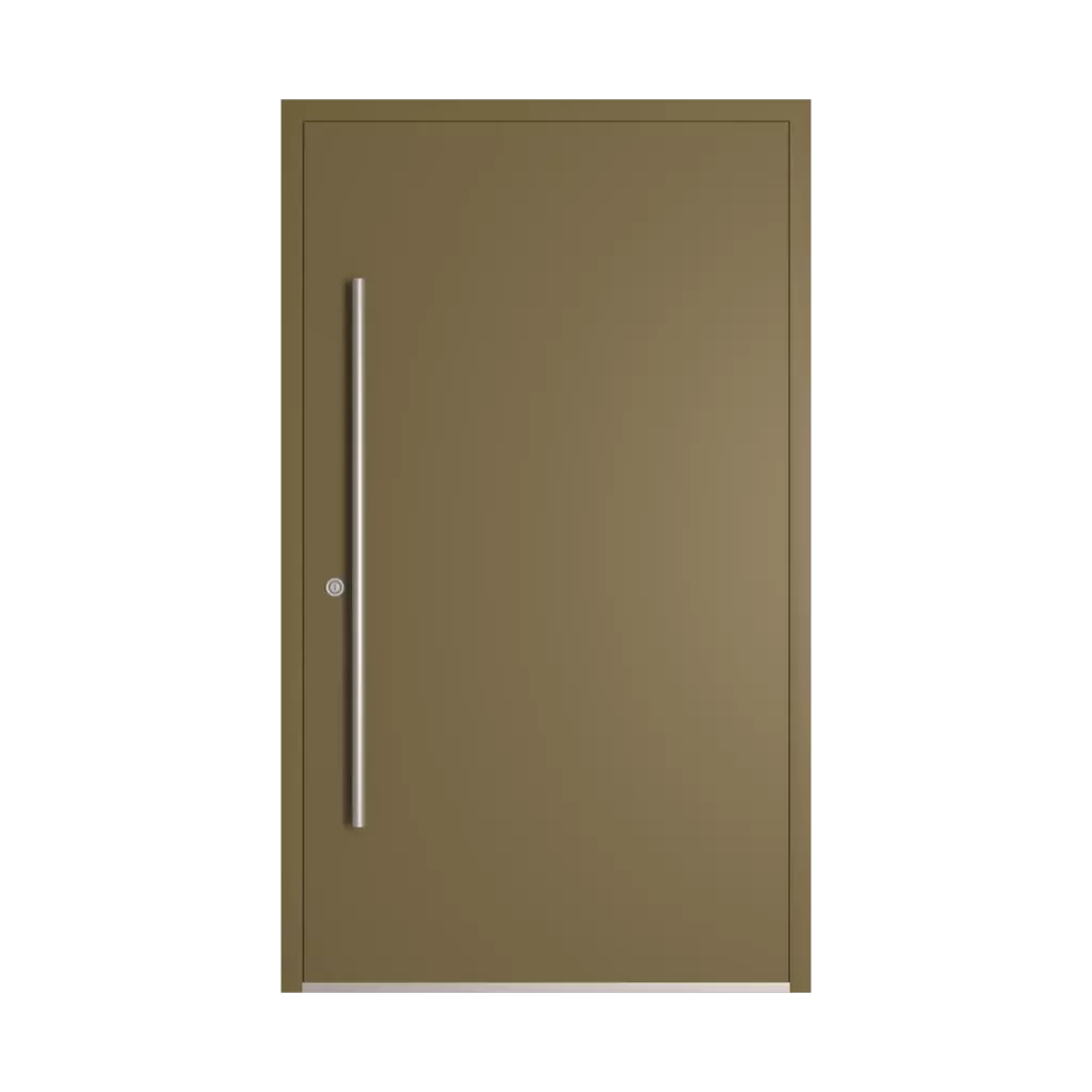 RAL 7008 Khaki grey entry-doors models-of-door-fillings dindecor model-6123  