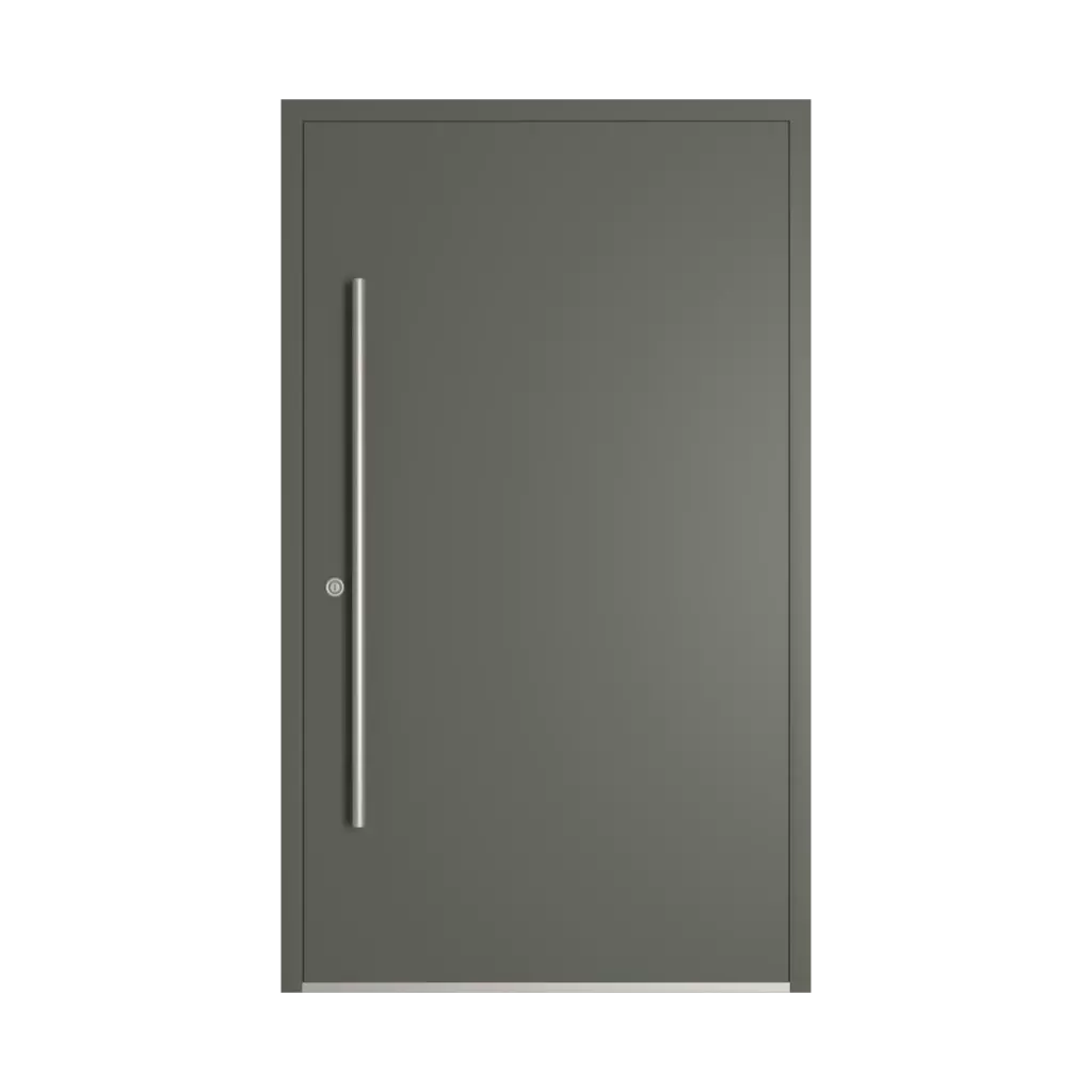 RAL 7009 Green grey entry-doors models-of-door-fillings dindecor 6132-black  