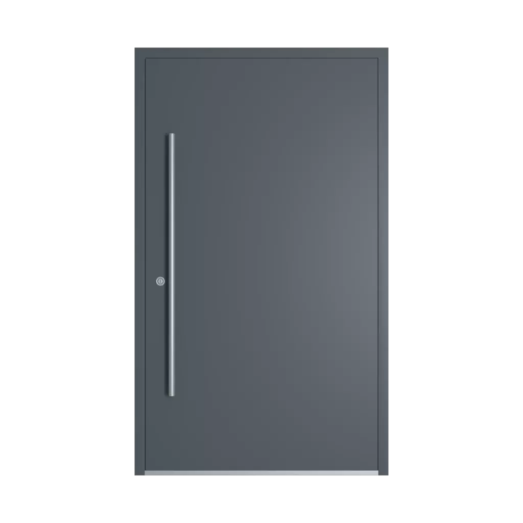 RAL 7011 Iron grey entry-doors models-of-door-fillings dindecor 6132-black  