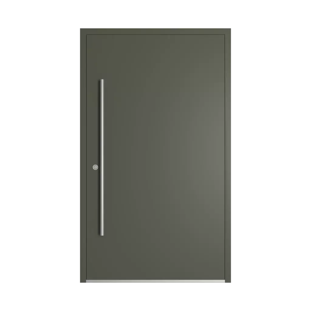 RAL 7013 Brown grey entry-doors models-of-door-fillings dindecor 1401-pvc-black  