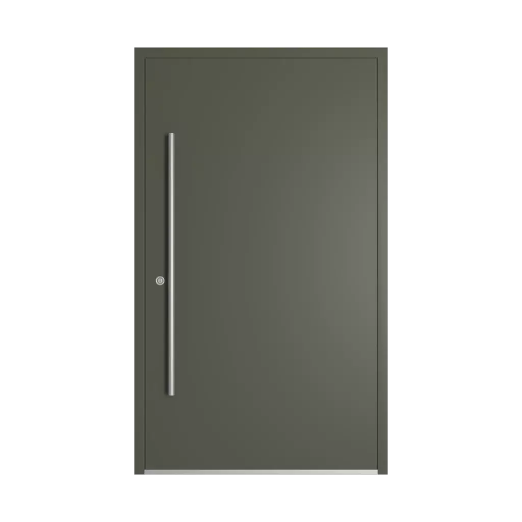 RAL 7013 Brown grey entry-doors models-of-door-fillings dindecor 6132-black  