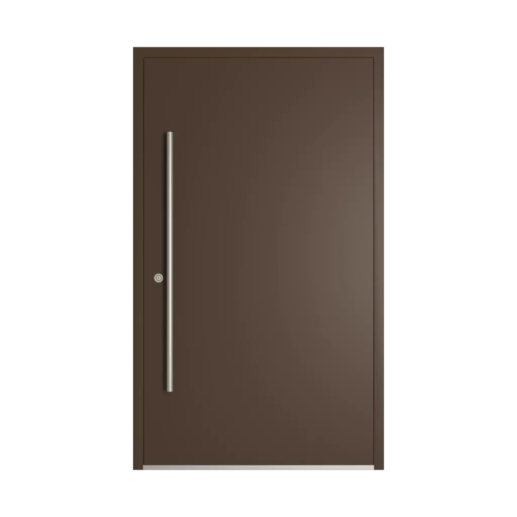 RAL 8014 Sepia brown entry-doors models-of-door-fillings dindecor model-6123  