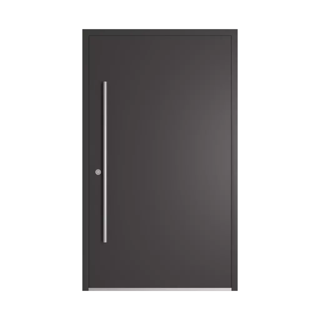 RAL 8019 Grey brown entry-doors models-of-door-fillings dindecor 6132-black  