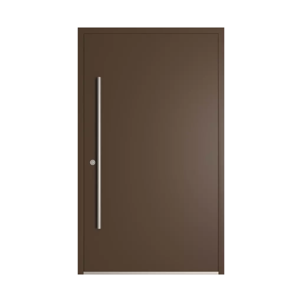 RAL 8028 Terra brown entry-doors models-of-door-fillings dindecor 6132-black  