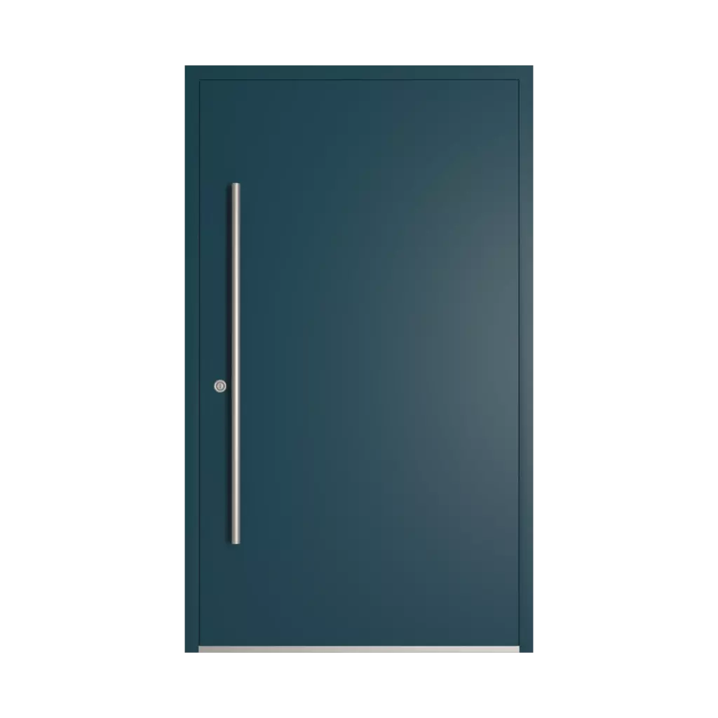 RAL 5020 Ocean blue entry-doors models-of-door-fillings dindecor 1301-pvc-black  