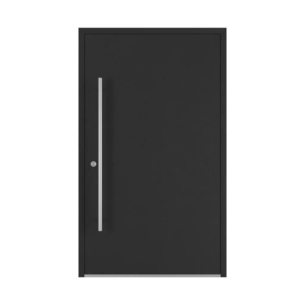 Jet black aludec entry-doors models-of-door-fillings dindecor sk01-beton  