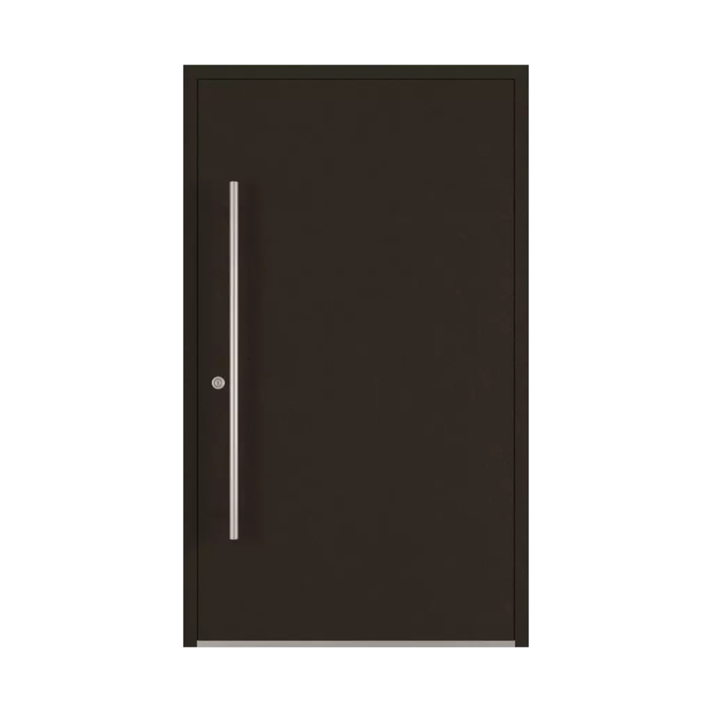 Dark brown matt entry-doors models-of-door-fillings dindecor 6011-pvc-black  