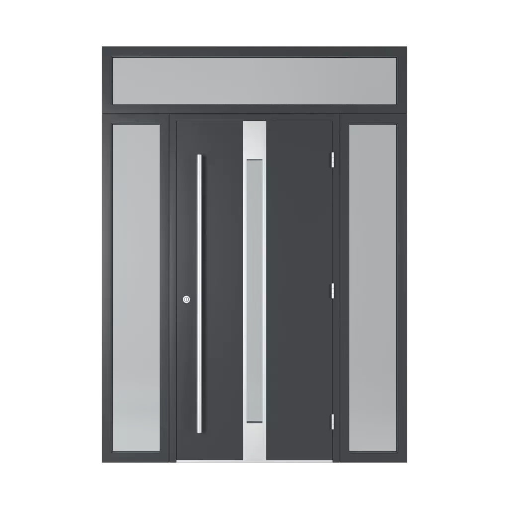Door with glass transom entry-doors models-of-door-fillings dindecor sk06-grey  