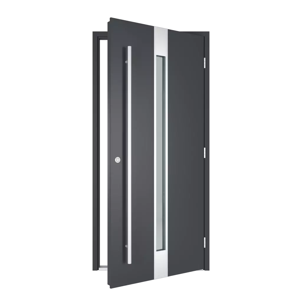 The right one opens outwards entry-doors models-of-door-fillings dindecor gl08  