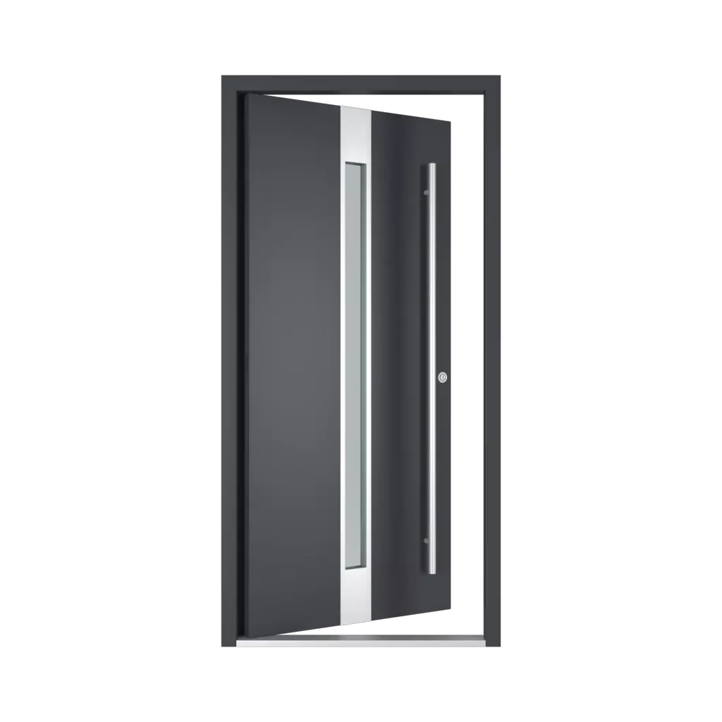 The right one opens inwards entry-doors models-of-door-fillings dindecor sk06-grey  