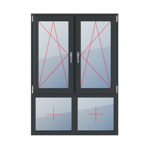 Left-hand turn-tilt, right-hand turn-tilt, fixed glazing in the frame windows types-of-windows four-leaf vertical-asymmetric-division-70-30 left-hand-turn-tilt-right-hand-turn-tilt-fixed-glazing-in-the-frame-2 