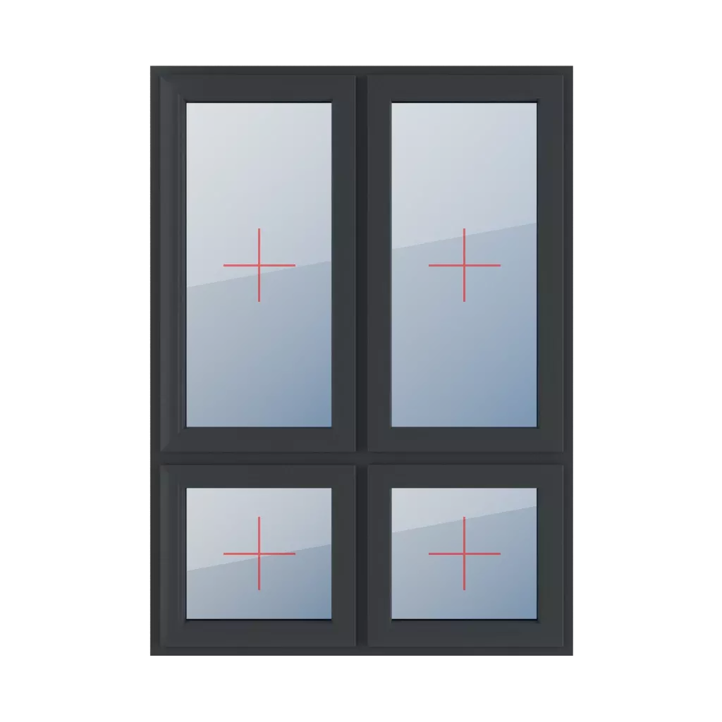 Permanent glazing in the leaf windows types-of-windows four-leaf vertical-asymmetric-division-70-30  