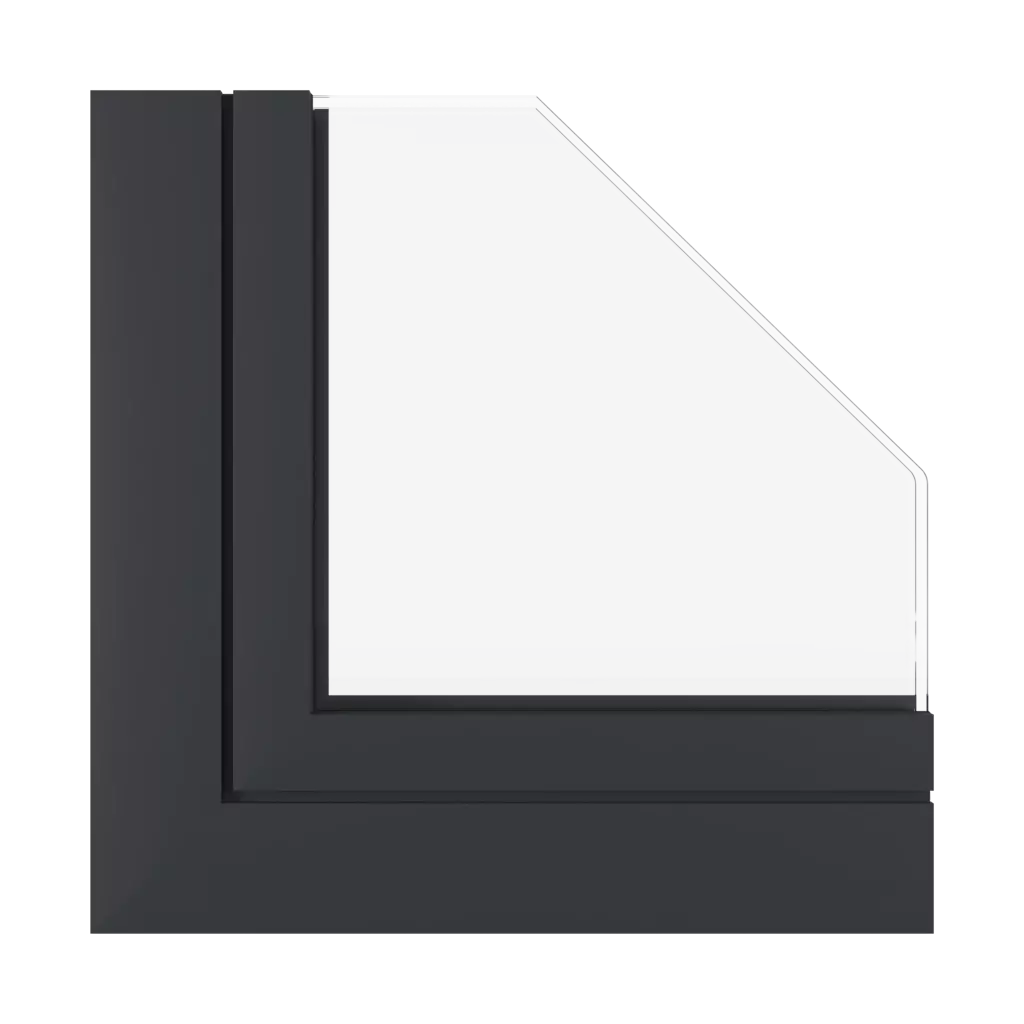 Black grey matt windows window-profiles aluprof mb-78ei-dpa