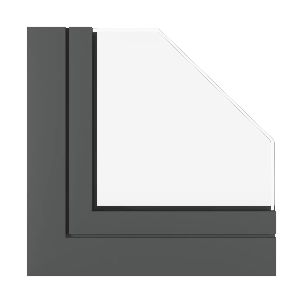 Dark gray matt windows window-profiles aluprof mb-70