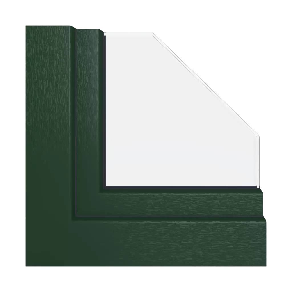 Dark green windows window-profiles aluplast ideal-4000