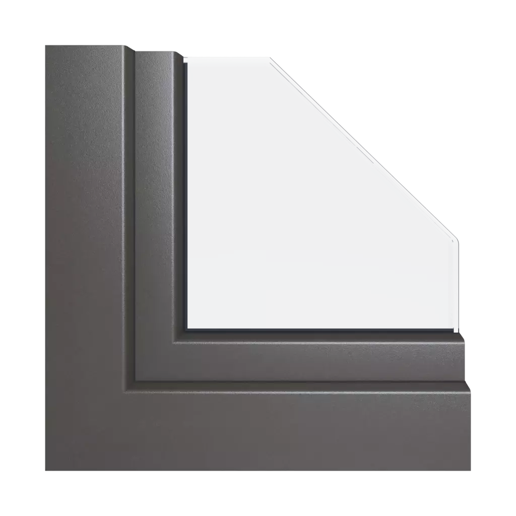 Umber gray aludec windows window-profiles aluplast monoblock