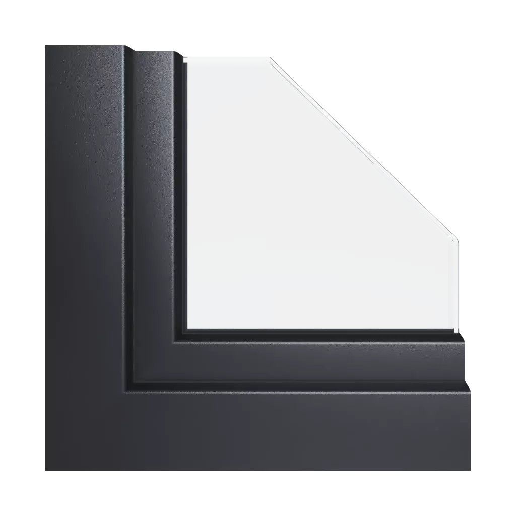 Jet black aludec windows window-profiles aluplast monoblock