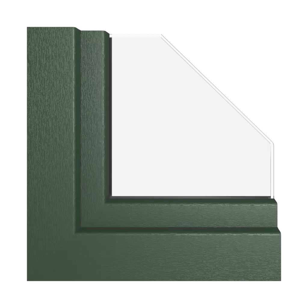 Dark green windows window-profiles kommerling premislide-76-md-psk