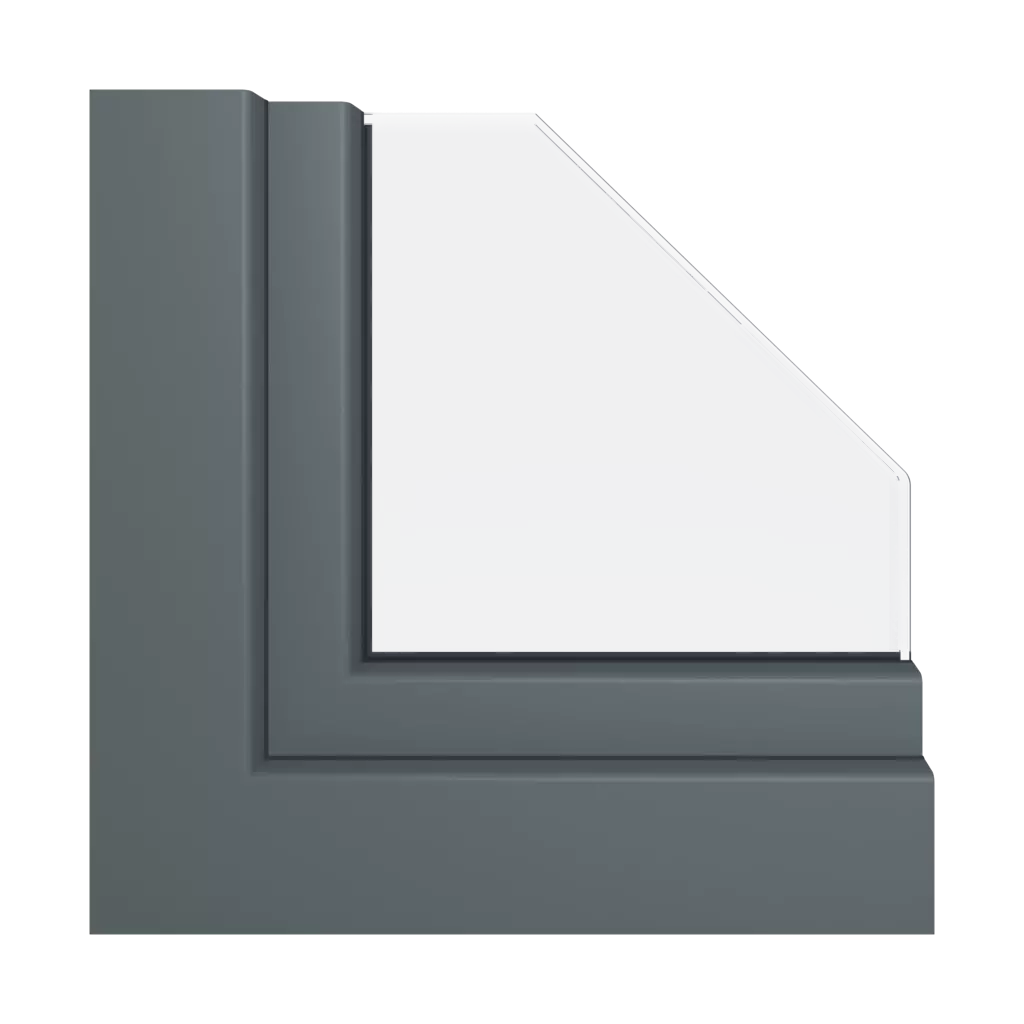 Smooth anthracite 2 windows window-profiles gealan linear