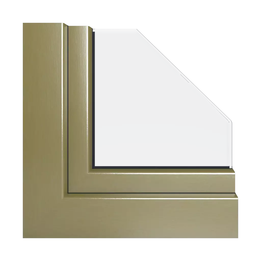 Brushed brass windows window-profiles gealan s-9000