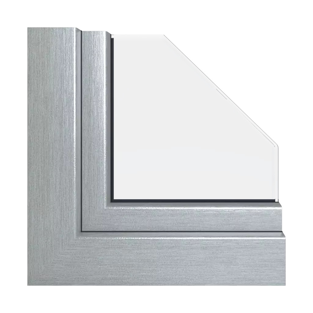 Brushed silver windows window-profiles gealan linear