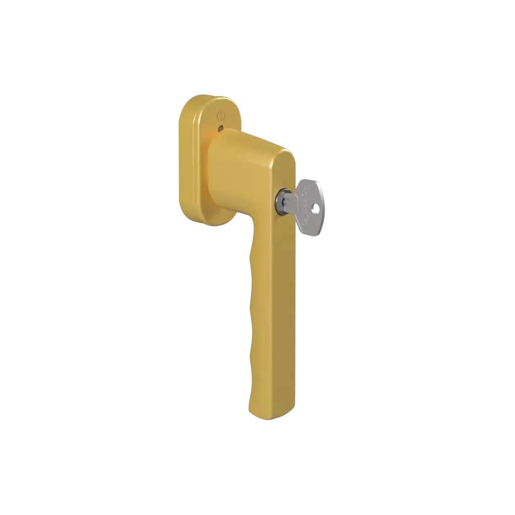 Door handle with key Hamburg gold windows window-accessories handles hamburg with-the-key door-handle-with-key-hamburg-gold
