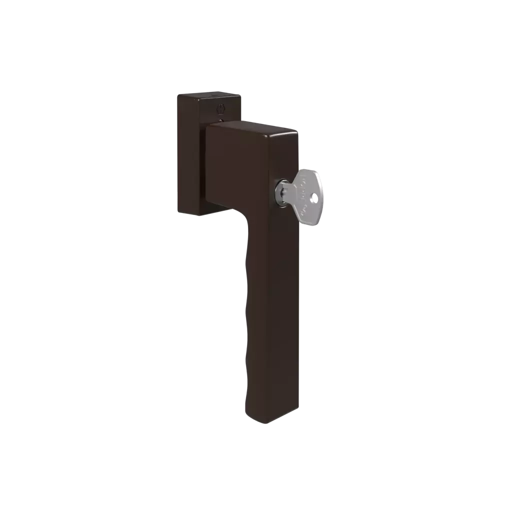 SecuForte Toulon brown handle with key windows window-accessories handles toulon with-the-key brown-toulon-door-handle-with-key