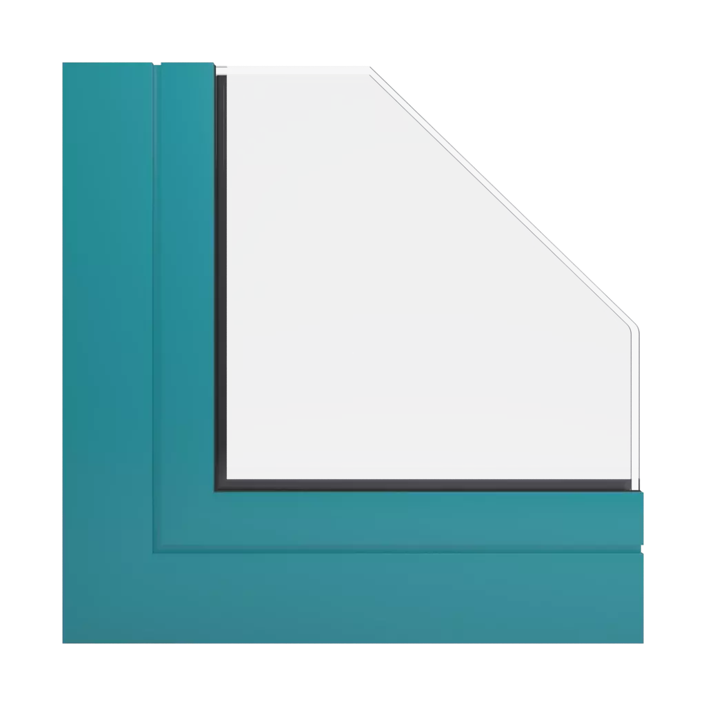RAL 5018 Turquoise blue windows window-profiles aliplast slide-plus
