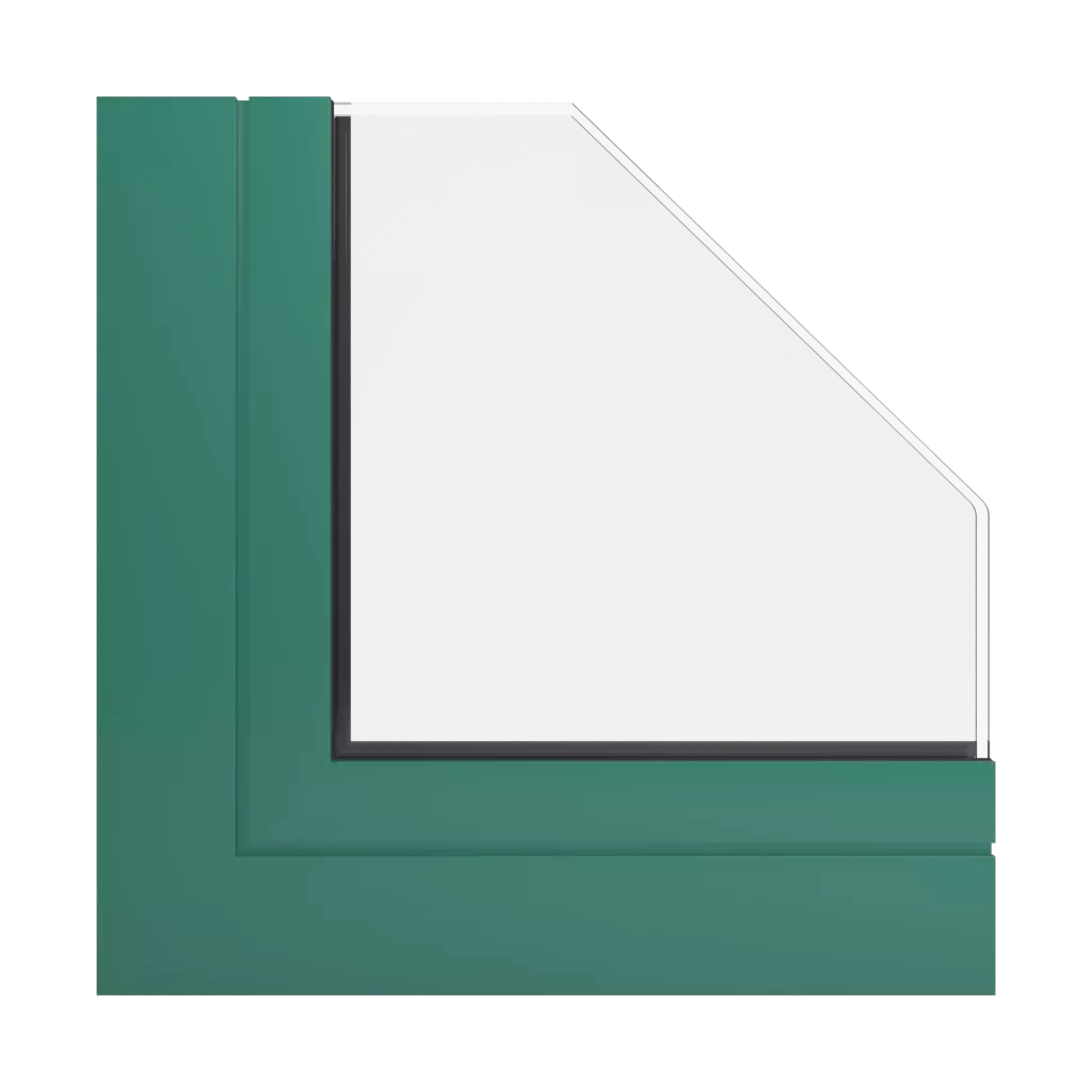 RAL 6000 Patina green windows window-profiles aluprof mb-86-fold-line-hd