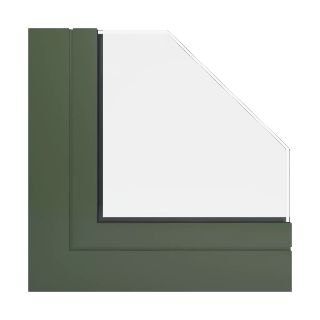 RAL 6003 Olive green windows window-profiles aliplast visoglide-plus