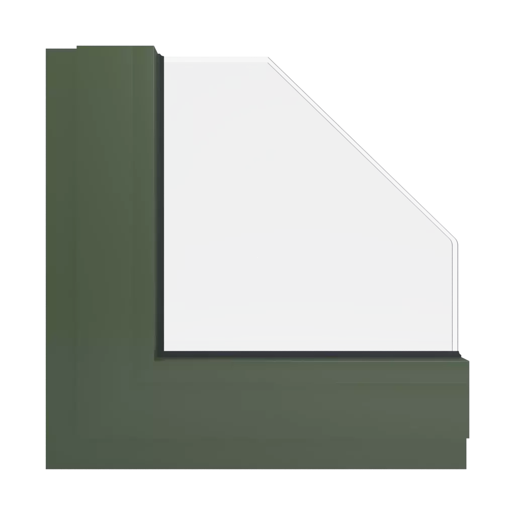 RAL 6003 Olive green windows window-color aluminum-ral ral-6003-olive-green interior