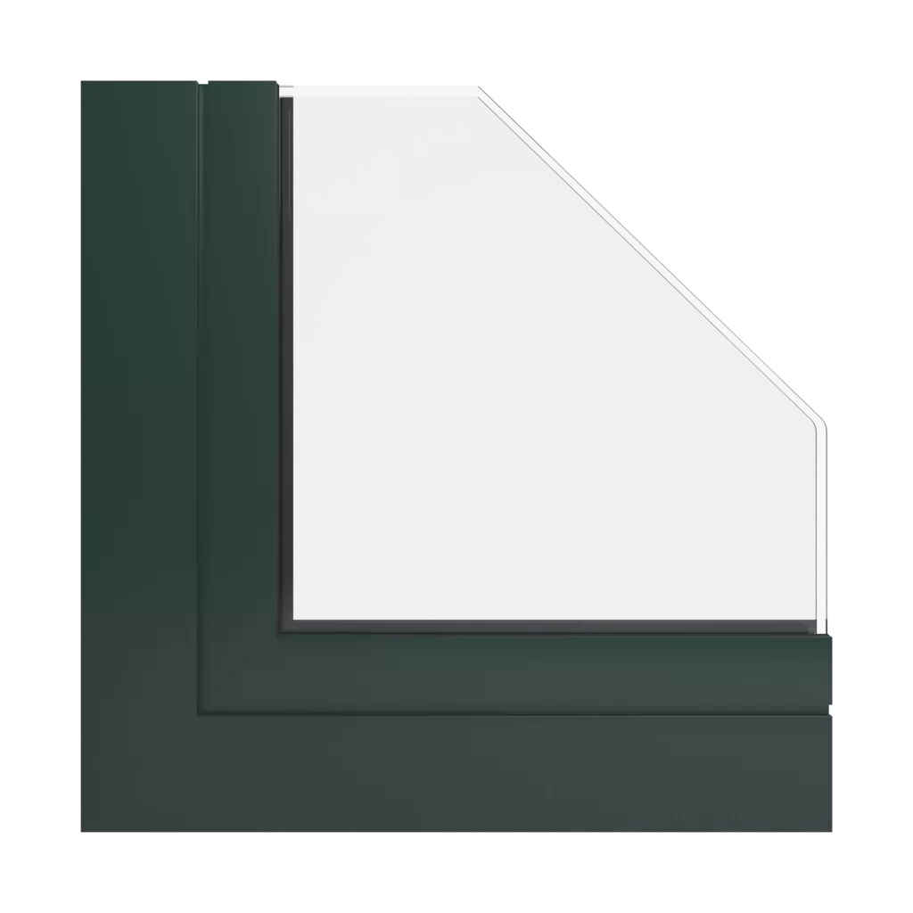 RAL 6009 Fir green windows window-profiles aluprof mb-86-fold-line-hd