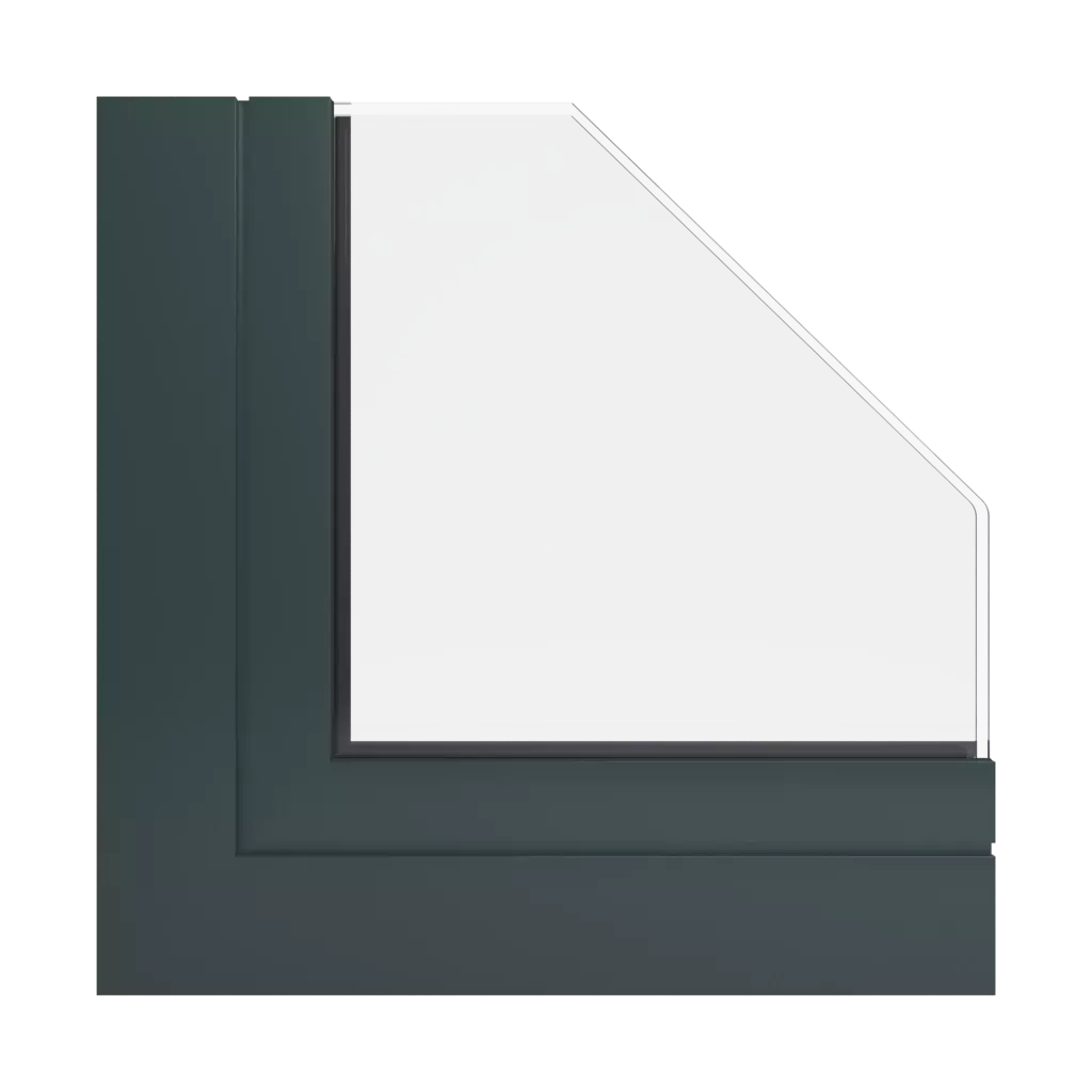 RAL 6012 Black green windows window-profiles aluprof mb-78ei-dpa