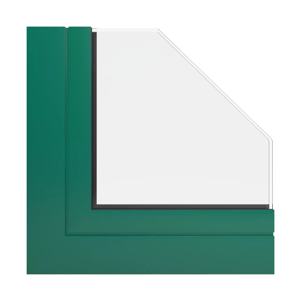 RAL 6016 Turquoise green windows window-profiles aluprof mb-86-fold-line-hd