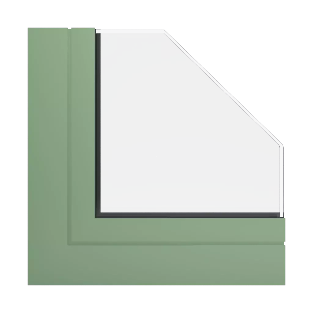 RAL 6021 Pale green windows window-profiles aliplast visoglide-plus