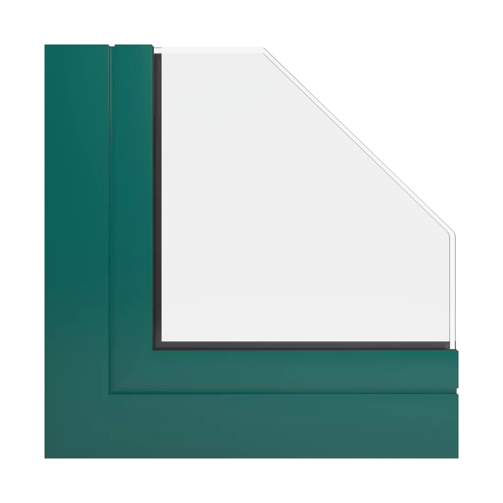 RAL 6026 opal green windows window-profiles aluprof mb-86-fold-line-hd