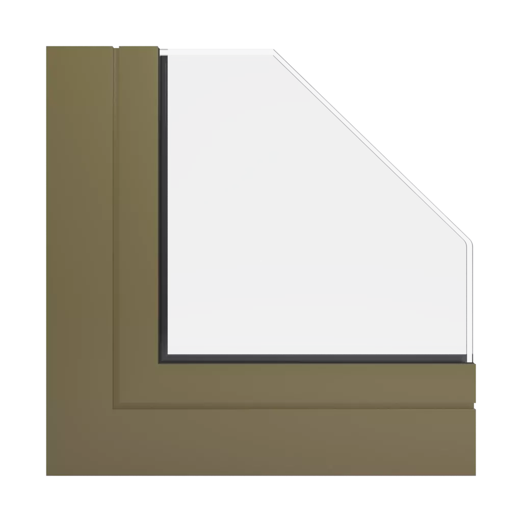 RAL 7008 Khaki grey windows window-profiles aliplast ultraglide
