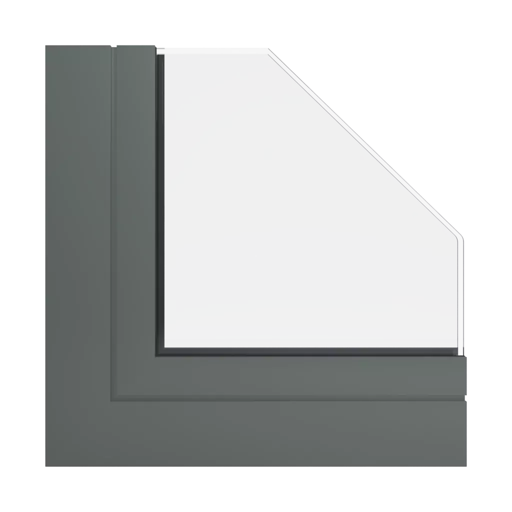 RAL 7009 Green grey windows window-profiles aluprof mb-86-st