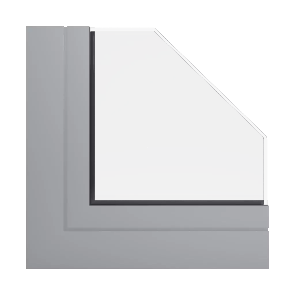 RAL 9006 White aluminium windows window-profiles ponzio sl1600tt