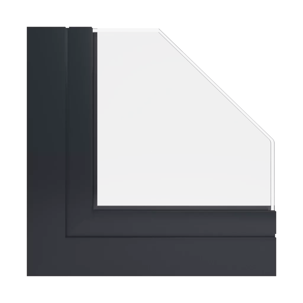 RAL 9011 Graphite black windows window-profiles aluprof mb-86-fold-line-hd