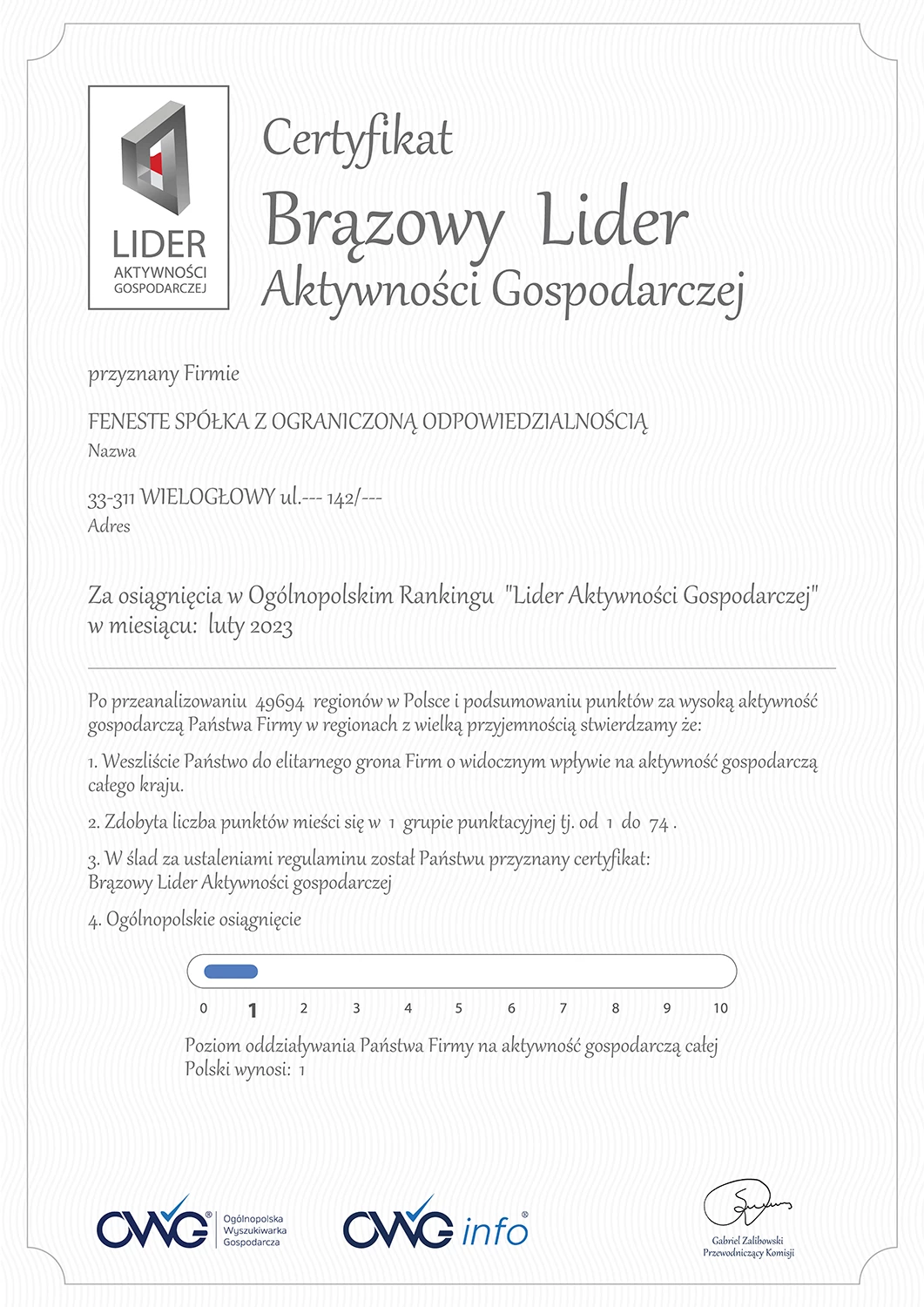 Bronze Leader of Economic Activity February 2023 awards bronze-leader-of-economic-activity-february-2023    